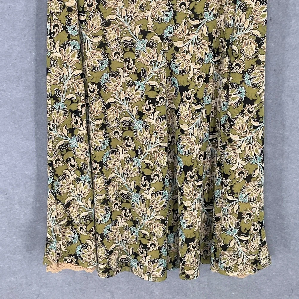Emma James Floral Mesh Midi Skirt Women's‎ Sz M Lace Hem Gobincore Forest Fairy